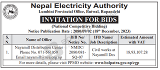  Tender/Quotation Of Works For Other Civil Construction At Rupandehi
