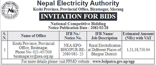 Rural Electrification at Different Places of Bhojpur District