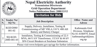 Bid Invitation from NEA for two works