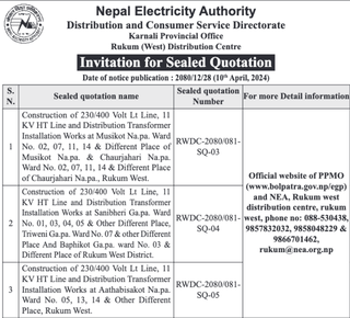 Bid Invitation for Construction related works from NEA