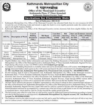 Office of the Municipal Executive invitation for bids