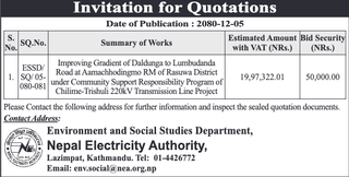 Invitation for Quotations from NEA under Transmission Line Project