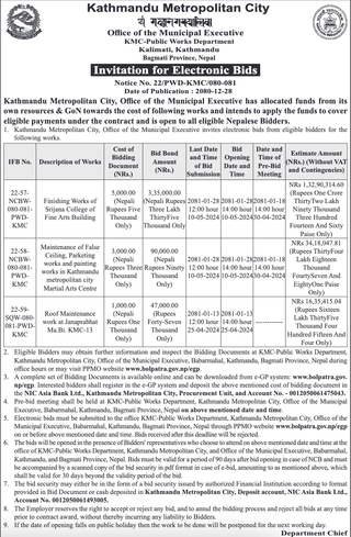 Bid Invitation for finishing & maintenance works