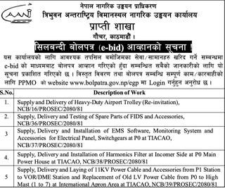 E-Bid  Invitation for multiple works for supply & delivery works