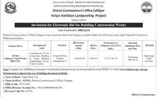 Invitation for Electronic Bid for Building Construction Works