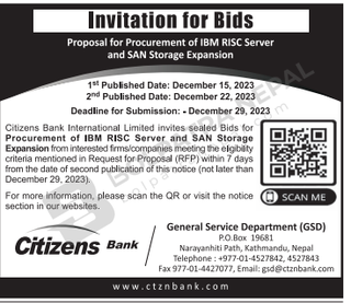 Tender/Quotation Of Services For Software / IT At Kathmandu
