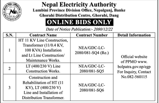 Online Bid Invitation from NEA for three works