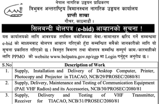 E-Bid Invitation for multiple works