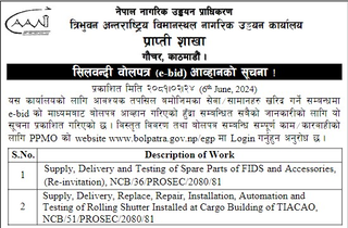 Supply, Delivery and Testing of Spare Parts of FIDS and Accessories and Rolling Shutter Installed at Cargo Building of TIACAO
