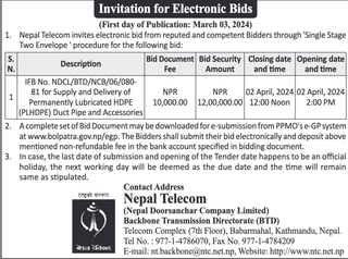 Invitation for Electronic Bids- Nepal Telecom