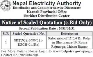 Relocation of 11/0.4 Kv Poles in Bheriganga-10, Ratna Rajmarga, Chincu Bazaar