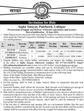 Procurement of Supply and Delivery of Electric microbuses and Scooters