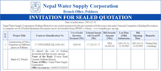 Construction of Valve Chambers- Nepal Water Supply Corporation, Pokhara Branch 