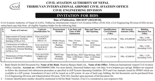 CIVIL AVIATION AUTHORITY OF NEPAL-invitation for bid