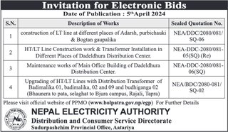 Bid Invitation for multiple works by NEA