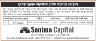Invitation of tender for sale of vehicle